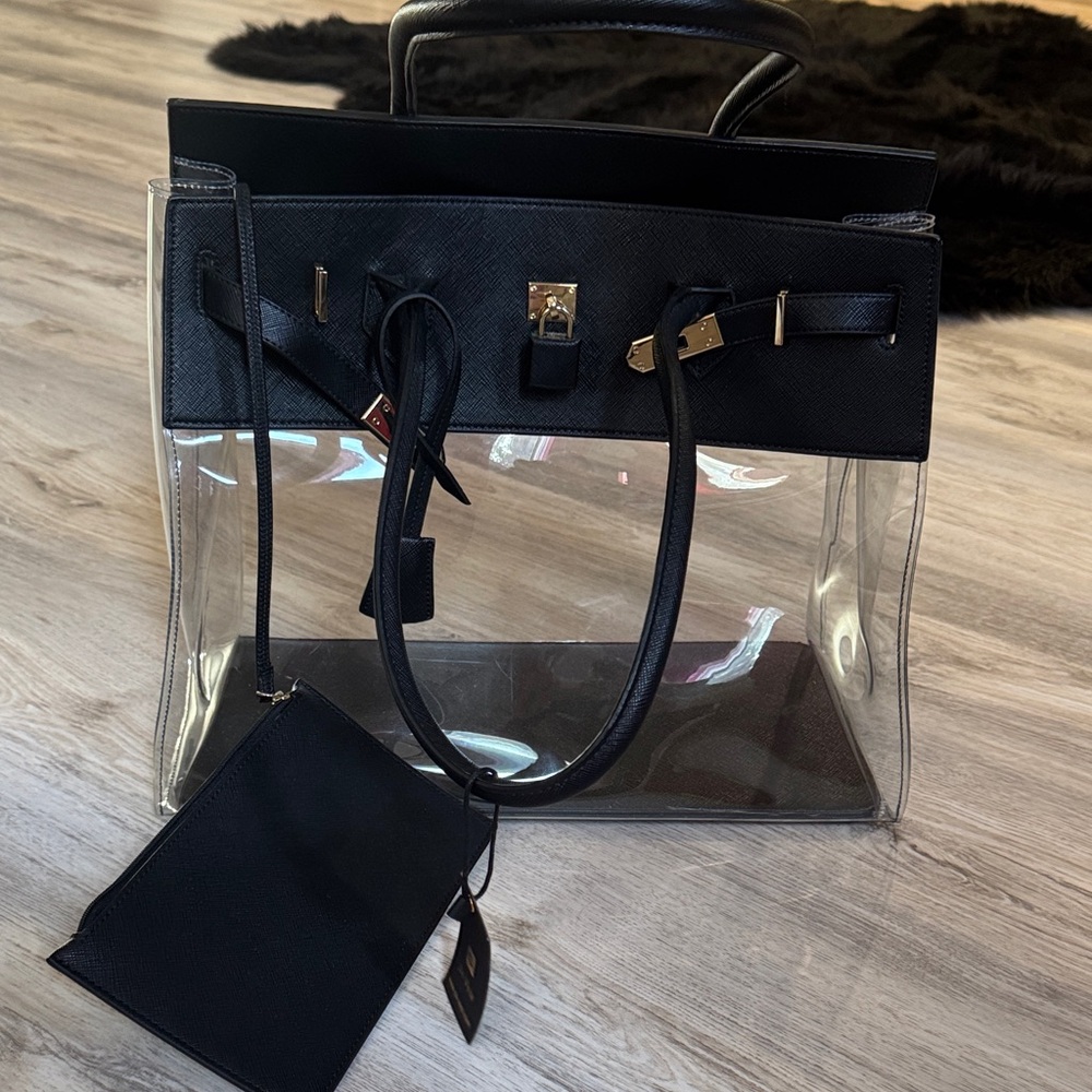 Transparent Black Handbag